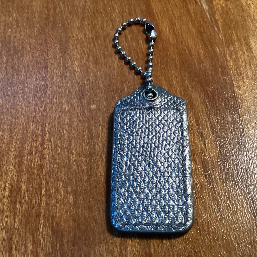 Coach Leather Gray Bag Tag/Hang Tag